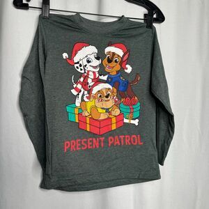 Size 7 paw patrol Christmas theme long sleeve shirt